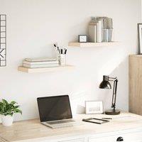 Berkfield Home Floating Shelves 2 pcs 50x23.5x4 cm Engineered Wood in Light Tan