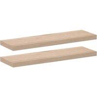 Berkfield Home Floating Shelves 2 pcs 80x23.5x4 cm Engineered Wood in Light Tan