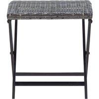 Berkfield Home Folding Stool Poly Rattan Grey