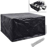 Berkfield Home Garden Furniture Cover 6 Person Poly Rattan Set 8 Eyelets 172 x 113cm in Black | Size: 172 x 113 cm
