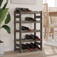 Berkfield Home Wine Rack for 20 Bottles Grey Solid Wood Pine