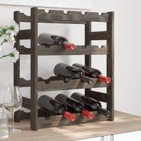 Berkfield Home Wine Rack for 16 Bottles Grey Solid Wood Pine