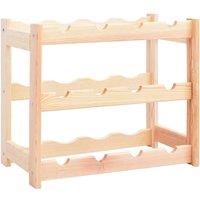 Berkfield Home Wine Rack for 12 Bottles Pinewood in Beige