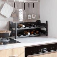 Berkfield Home Wine Rack for 12 Bottles PP Stackable in Charcoal