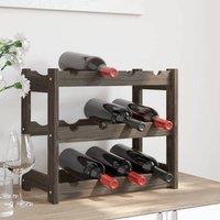 Berkfield Home Wine Rack for 12 Bottles Grey Solid Wood Pine