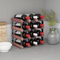 Berkfield Home Wine Rack for 12 Bottles Brown Solid Wood Pine