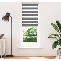 Berkfield Home Zebra Blind Dark Grey 80x200 cm Fabric Width 75.9 cm Polyester