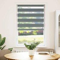 Berkfield Home Zebra Blind Dark Grey 80x100 cm Fabric Width 75.9 cm Polyester