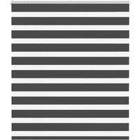 Berkfield Home Zebra Blind Black 120x100 cm Fabric Width 115.9 cm Polyester in Charcoal
