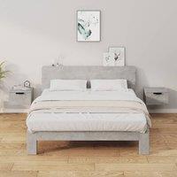 Berkfield Home Wall-mounted Bedside Cabinets 2 pcs Concrete Grey 34x30x20 cm | Size: 34 x 30 x 20 cm