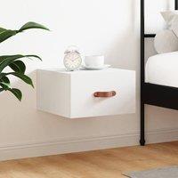 Berkfield Home Wall-mounted Bedside Cabinet White 35x35x20 cm | Size: 35 x 35 x 20 cm