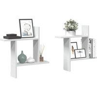 Berkfield Home Wall Shelves 2 pcs White 50x12x50 cm Engineered Wood | Size: 50 x 12 x 50 cm