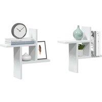 Berkfield Home Wall Shelves 2 pcs White 38x12x38 cm Engineered Wood | Size: 38 x 12 x 38 cm