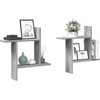 Berkfield Home Wall Shelves 2 pcs Grey Sonoma 50x12x50 cm Engineered Wood | Size: 50 x 12 x 50 cm