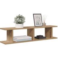 Berkfield Home Wall Shelves 2 pcs Artisan Oak 90x18x20 cm Engineered Wood in Brown | Size: 90 x 18 x 20 cm