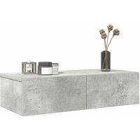 Berkfield Home Wall Shelf with Drawers Concrete Grey 60x26.5x15 cm Engineered Wood