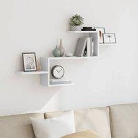 Berkfield Home Wall Shelf White 104x15x49 cm Engineered Wood | Size: 104 x 15 x 49 cm