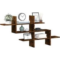 Berkfield Home Wall Shelf Smoked Oak 124.5x18x60.5 cm Engineered Wood in Brown