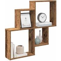 Berkfield Home Wall Shelf Old Wood 80x15x78.5 cm Engineered Wood in Brown