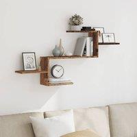 Berkfield Home Wall Shelf Old Wood 104x15x49 cm Engineered Wood in Brown | Size: 104 x 15 x 49 cm