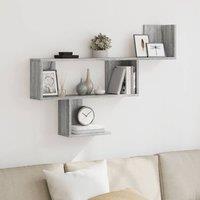 Berkfield Home Wall Shelf Grey Sonoma 100x15x70 cm Engineered Wood | Size: 100 x 15 x 70 cm