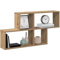 Berkfield Home Wall Shelf Artisan Oak 100x18x53 cm Engineered Wood in Brown | Size: 100 x 18 x 53 cm