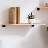 Berkfield Home Wall Shelf 60x30x2 cm Untreated Solid Wood Oak in Natural | Size: 60 x 30 x 2 cm