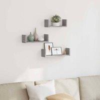 Berkfield Home Wall Shelf 3 pcs Concrete Grey Engineered Wood