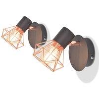 Berkfield Home Wall Lamps 2 pcs with 2 LED Filament Bulbs 8 W