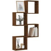 Berkfield Home Wall Cube Shelves 4 pcs Brown Oak 30x15x30 cm | Size: 30 x 15 x 30 cm