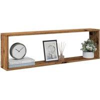 Berkfield Home Wall Cube Shelves 2 pcs Old Wood 100x15x30 cm Engineered Wood in Brown | Size: 100 x 15 x 30 cm
