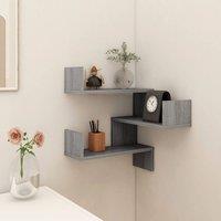 Berkfield Home Wall Corner Shelf Grey Sonoma 40x40x50 cm Engineered Wood | Size: 40 x 40 x 50 cm