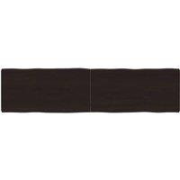 Berkfield Home Table Top Dark Grey 160x40x(2-6) cm Treated Solid Wood Live Edge in Charcoal