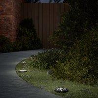 Berkfield Home Solar Ground Lights with Ground Spikes Outdoor 4 pcs Warm White in Black