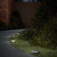 Berkfield Home Solar Ground Lights with Ground Spikes Outdoor 4 pcs Warm White in Black