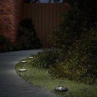 Berkfield Home Solar Ground Lights with Ground Spikes Outdoor 12 pcs Warm White in Black