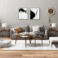 Berkfield Home Side Tables 2 pcs Brown Oak 40x40x35 cm Engineered Wood | Size: 40 x 40 x 35 cm
