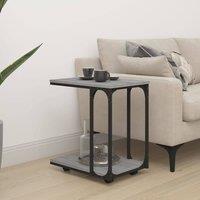 Berkfield Home Side Table with Wheels Grey Sonoma 50x35x55.5cm Engineered Wood | Size: 50x35x55.5 cm