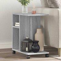 Berkfield Home Side Table with Wheels Grey Sonoma 50x30x55 cm Engineered Wood | Size: 50 x 30 x 55 cm