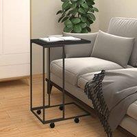 Berkfield Home Side Table with Wheels Black 40x30x63.5 cm Engineered Wood