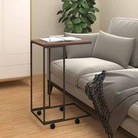 Berkfield Home Side Table with Wheels Black 40x30x63.5 cm Engineered Wood