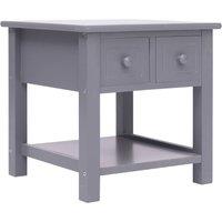 Berkfield Home Side Table Grey 40x40x40 cm Paulownia Wood | Size: 40 x 40 x 40 cm