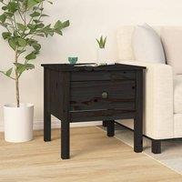 Berkfield Home Side Table Black 50x50x49 cm Solid Wood Pine | Size: 50 x 50 x 49 cm