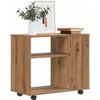 Berkfield Home Side Table Artisan Oak 70x35x55 cm Engineered Wood in Brown | Size: 70 x 35 x 55 cm