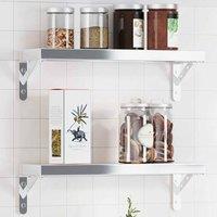 Berkfield Home Shelf Brackets 4 pcs 15x2.5x11.5 cm Silver Stainless Steel