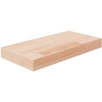 Berkfield Home Shelf Board 40x20x4 cm Untreated Solid Wood Oak in Light Brown | Size: 40 x 20 x 4 cm