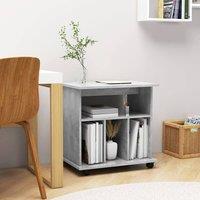 Berkfield Home Rolling Cabinet Concrete Grey 60x45x60 cm Engineered Wood | Size: 60 x 45 x 60 cm