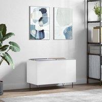 Berkfield Home Record Cabinet High Gloss White 74.5x38x48 cm Engineered Wood