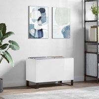 Berkfield Home Record Cabinet High Gloss White 74.5x38x48 cm Engineered Wood