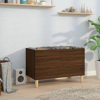 Berkfield Home Record Cabinet Brown Oak 74.5x38x48 cm Engineered Wood
